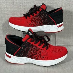 ZEBA Women's Cherry Red/Black Hands Free Slip-On Walking Shoes Size 9/EU 39.5
